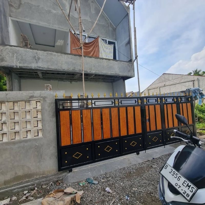 Pagar rumah Bermotif GRC aksesoris ornamen kombinasi plat esser | Besi hollow anti Karat