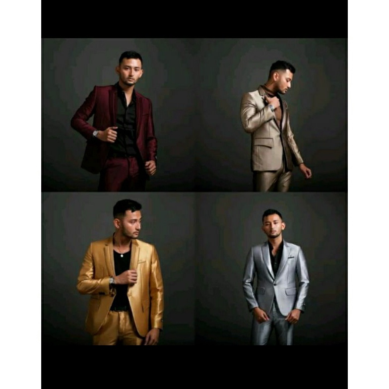 KODE V82T jas pria mengkilap  jas Wedding pria  jas blazer slik woll  blazer pria