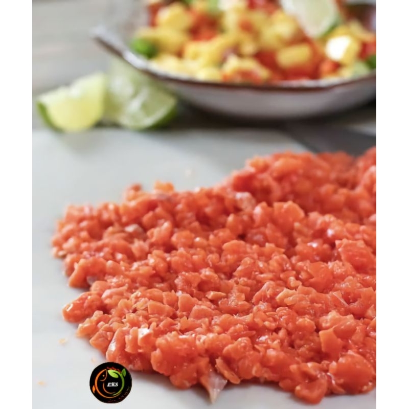 

[ MURNI & TERLARIS ] SALMON MINCED/ IKAN SALMON GILING Norwey, merah dan banyak minyak