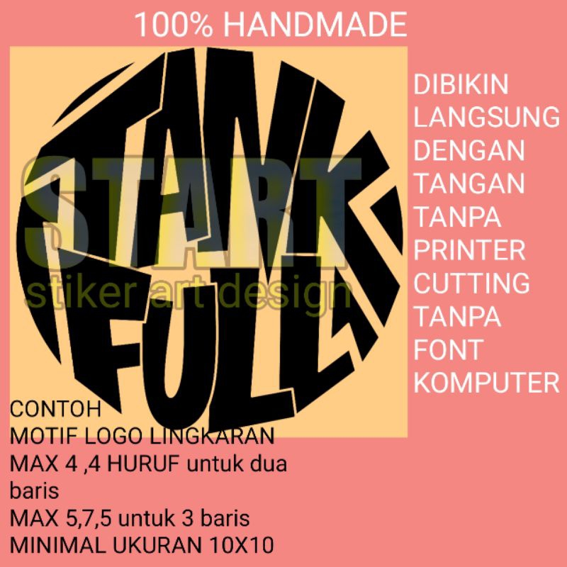 

handmade stiker cutting/MOTIF LOGO LINGKARAN