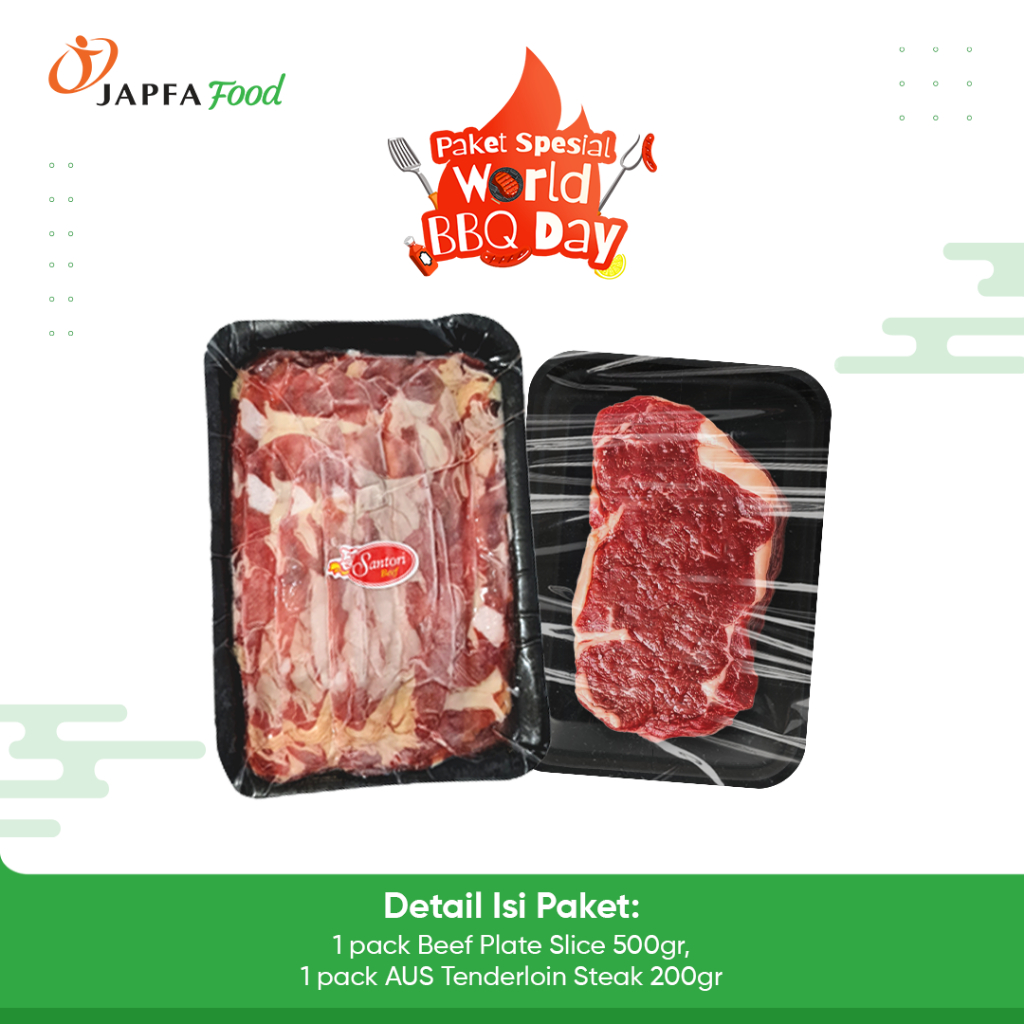 

Paket World BBQ Day - Beef Plate Slice 500gr & AUS Tenderloin Steak 200gr