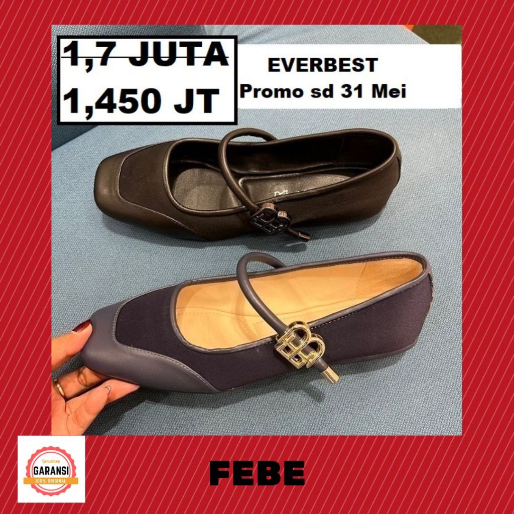 Sepatu flat shoes wanita sale Everbest FEBE 100% ORI STORE