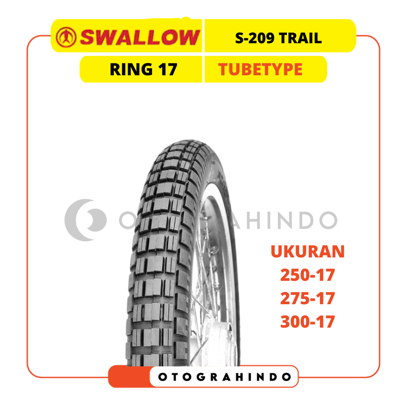 Terlaris Ban Luar Sepeda Motor Swallow S-209 Trail Ukuran 250 275 300 Ring 17 Tubetype Ban Motor