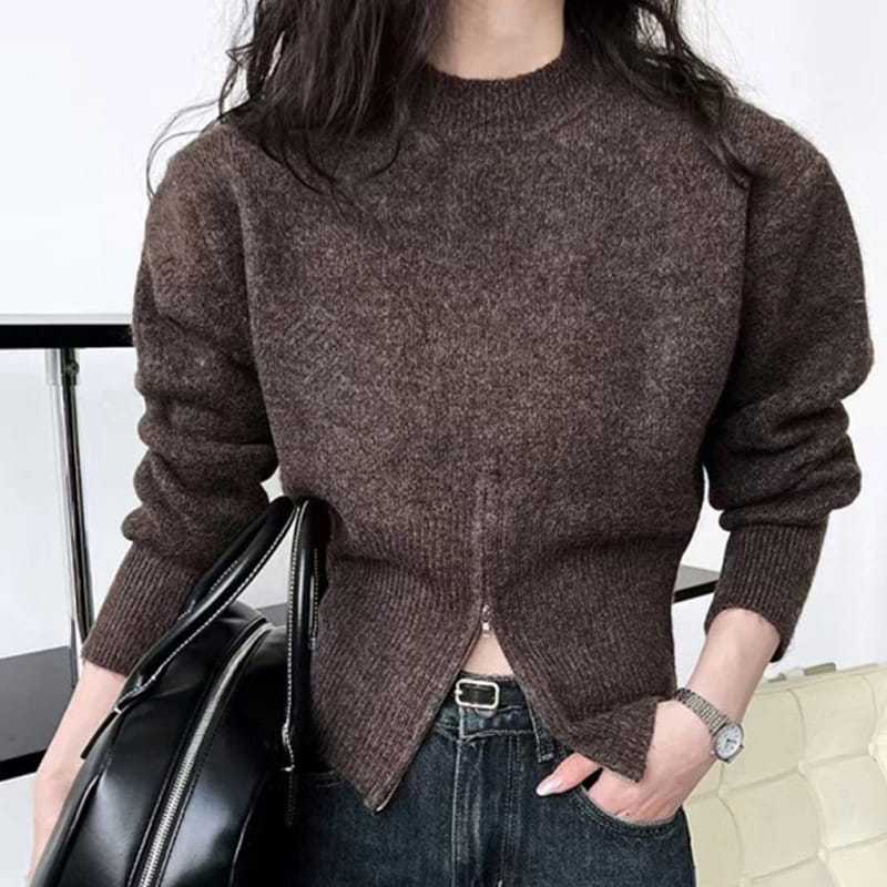 JIN SEOL KOREAN ZIP SWEATER WOMEN