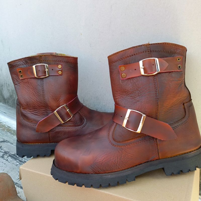 sepatu boots bikers motor leather ll sepatu boots touring safety  shoes ll shoes safety boots motor