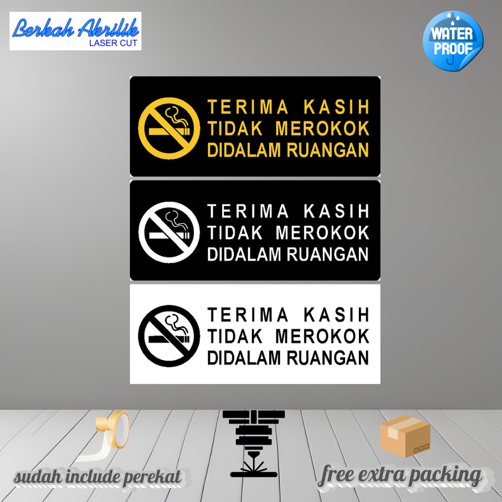 Sign Acrylic dilarang merokok di dalam ruangan | Akrilik dilarang merokok