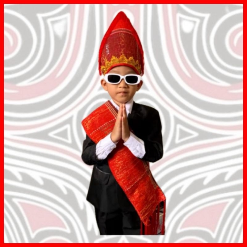 Kostum Adat Batak Anak Laki Laki Paket Sortopi Dan Ulos Batak