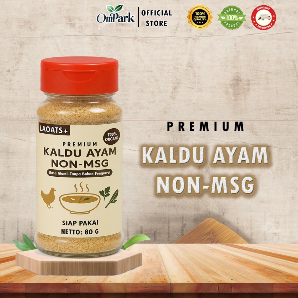 

Kaldu Ayam Non MSG LAOATS+ 80g Tanpa Pengawet & Penyedap Buatan 100% Organik Siap Pakai