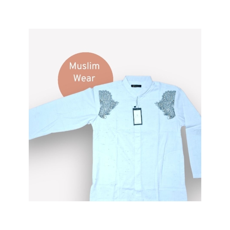 Baju Koko Muslim Bordir Baju Koko Pria Baju Koko Putih Baju Koko Dewasa Lengan Panjang Baju Koko Put