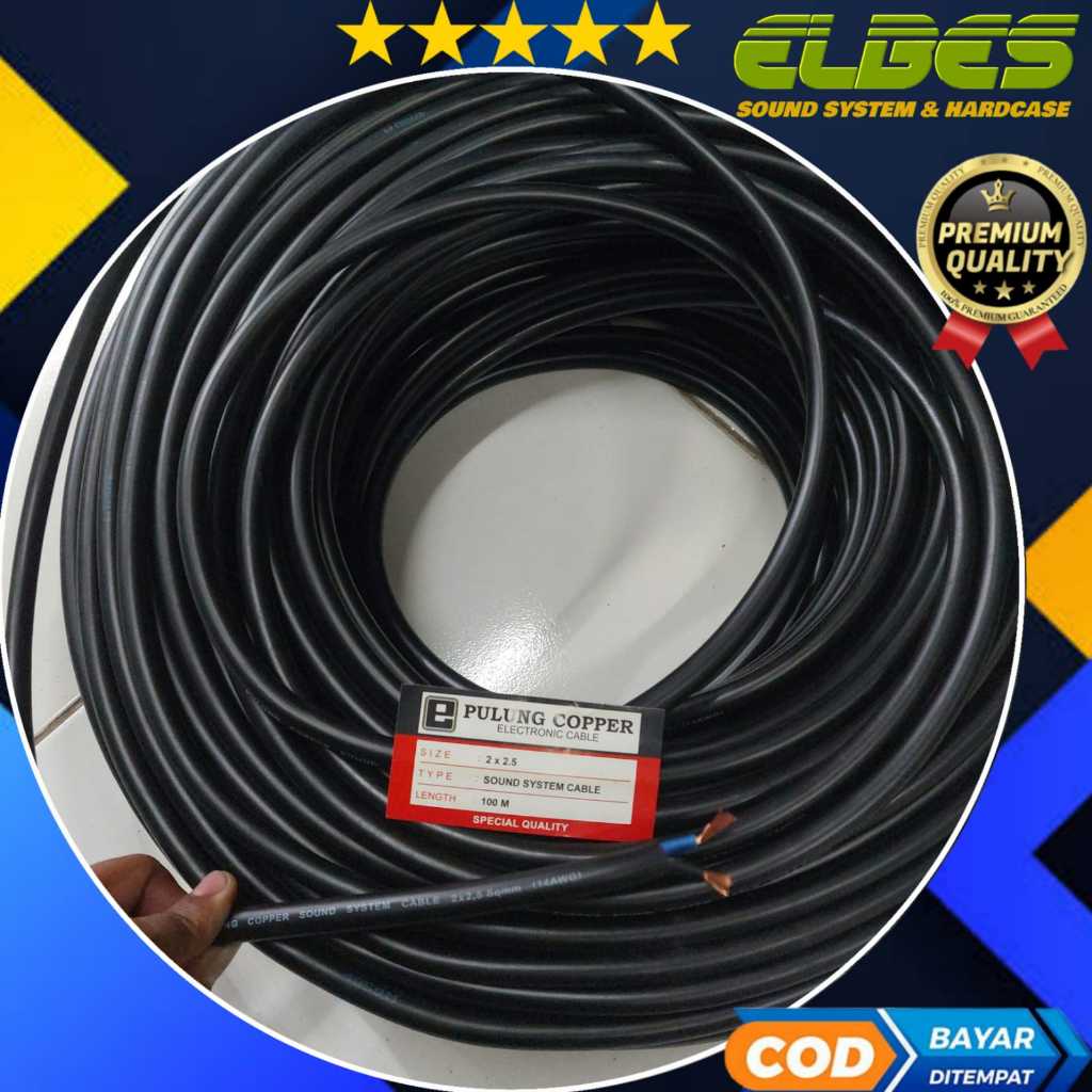 Kabel Speaker PULUNG 2x2,5 serabut eceran tembaga 2x2.5mm