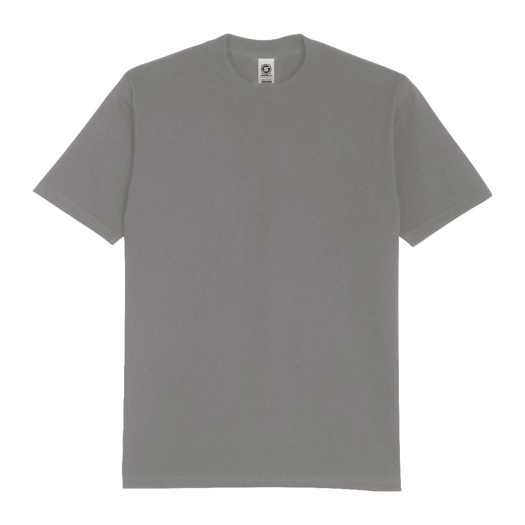 Sugema Clothing Kaos Polos Abu Sedang Lengan Pendek Premium Cotton Combed 24s