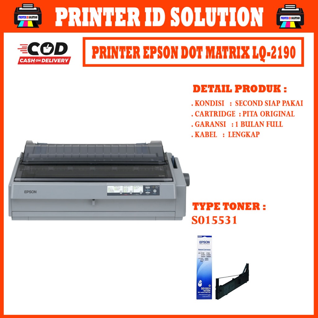 PRINTER A3 DOT MATRIX EPSON LQ-2190 LQ-2180 MURAH BERGARANSI