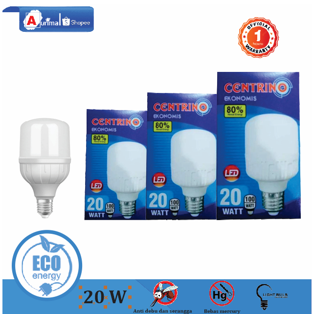 LAMPU LED 20 W LAMPU 20 WAT LED LAMPU CENTRINO TERANG HEMAT LISTRIK BERGARANSI