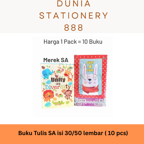 

Buku Tulis SA isi 30/50 Lembar Fancy/Corak Anak Anak