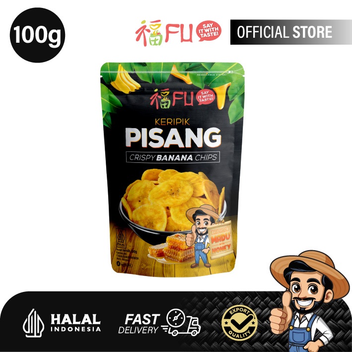 

FU keripik pisang rasa madu kualitas export -100gr / FU crispy banana chips with honey export quality - 100 gr