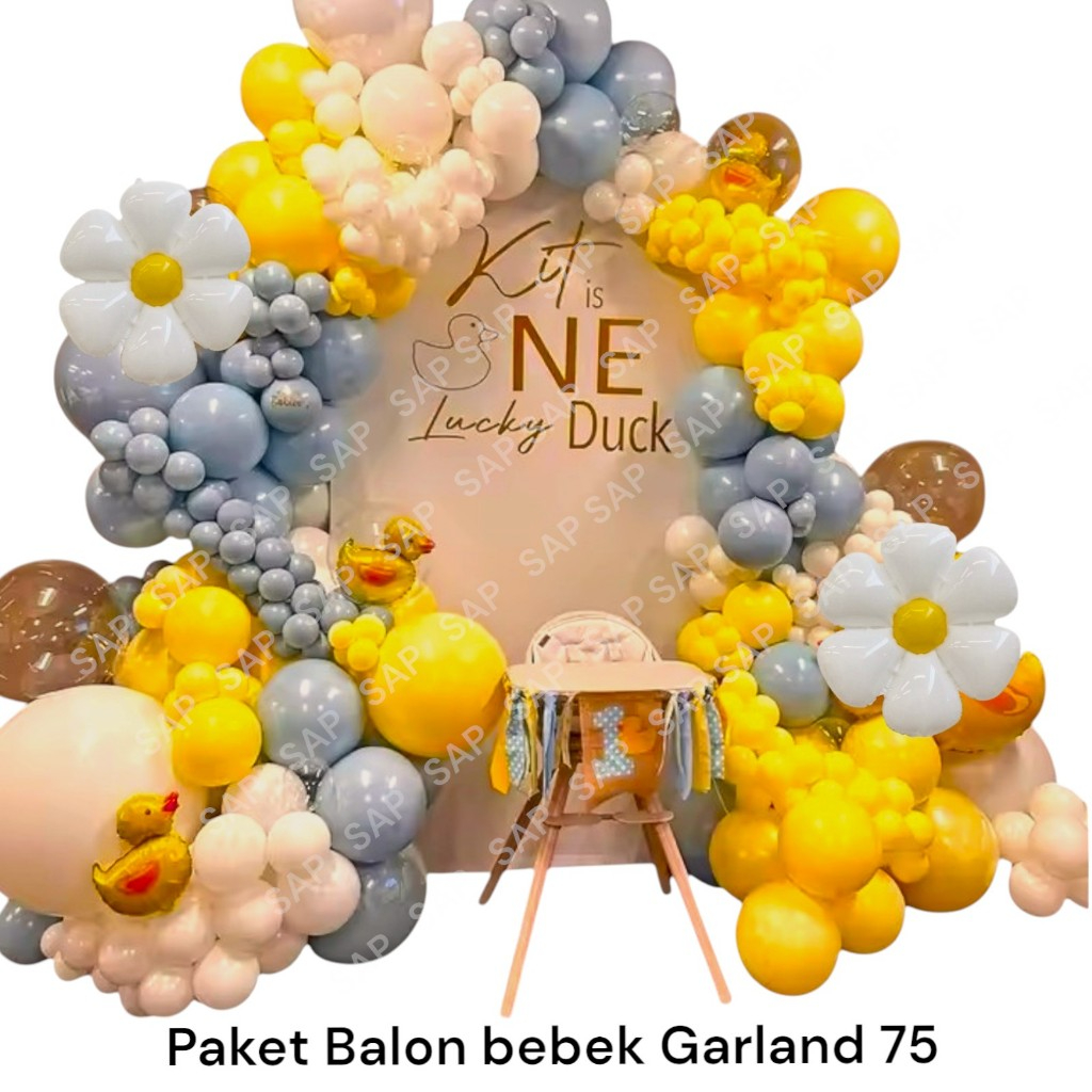 Paket Balon BEBEK GARLAND 75 / Dekorasi Ulang Tahun Balon Bebek