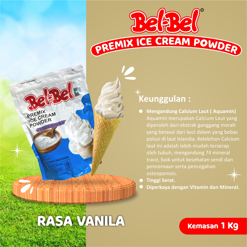 

Bubuk Es Krim / Bubuk Ice Cream Premium Rasa Vanilla 1 Kg - Belbel