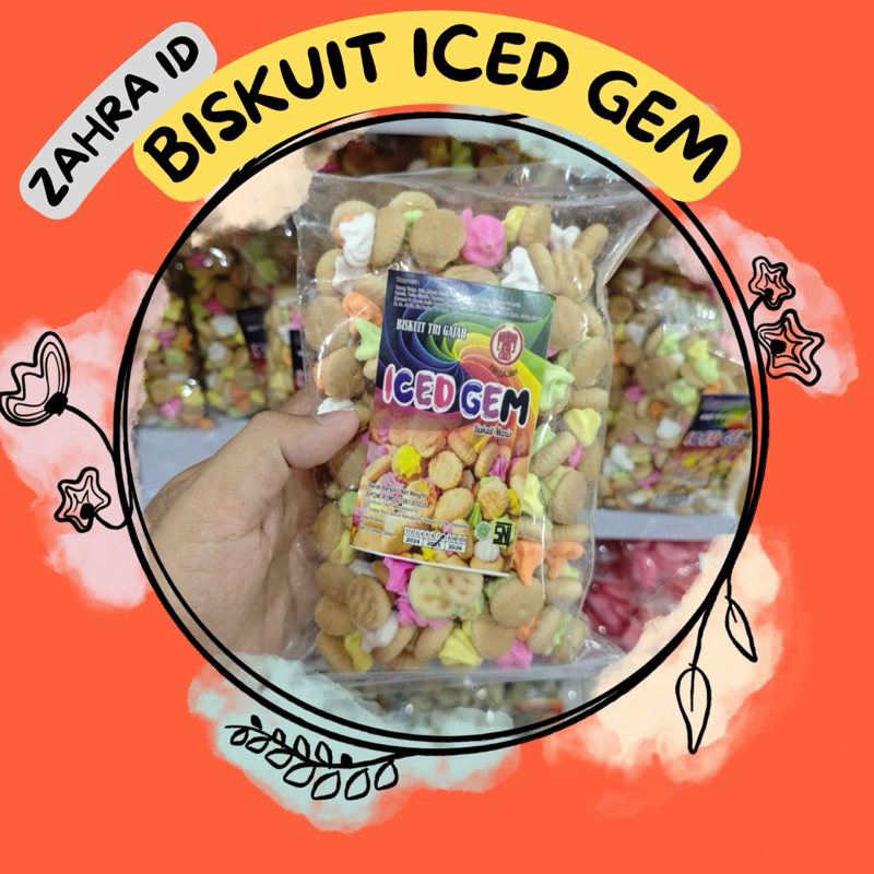 

250GR BISKUIT ICED GEM ROSE / ROTI BENIK TOPPING GULA KERAS WARNA-WARNI