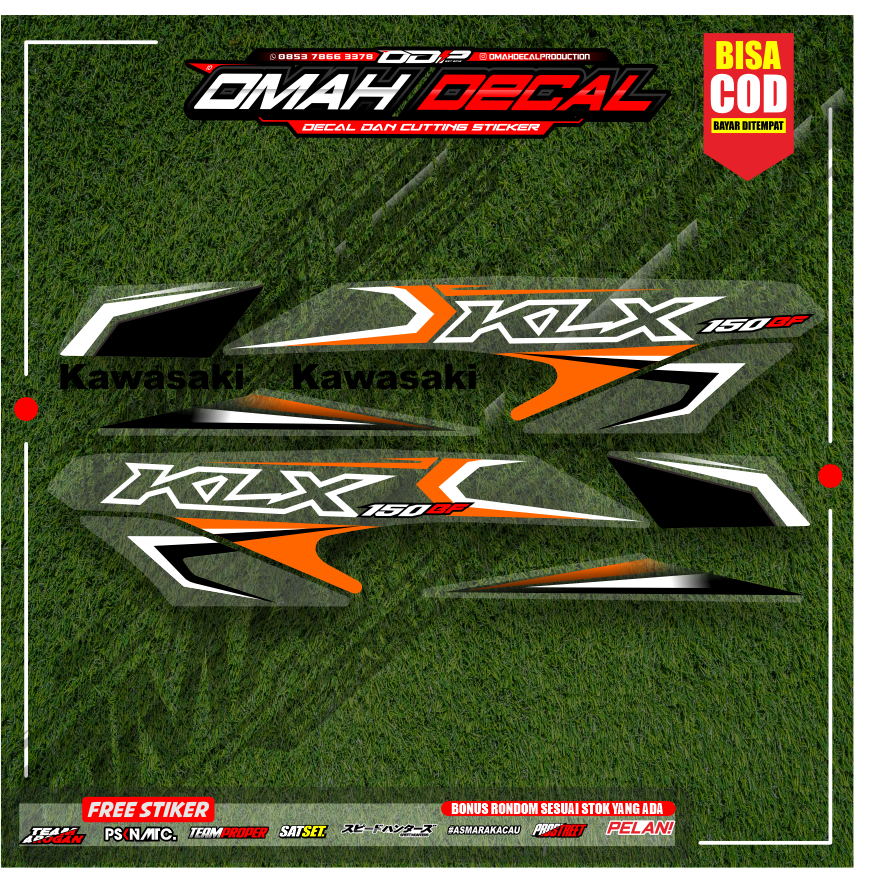 striping lis klx bf 2019 original stripping klx bf 217 vinil transprant max decal 1