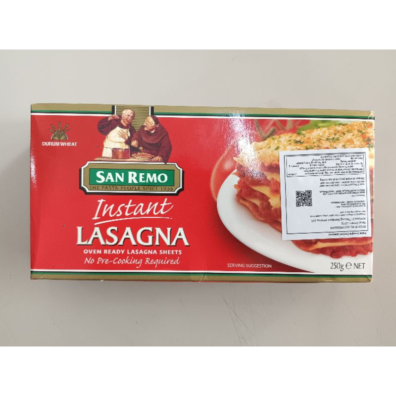 

SAN REMO LASAGNA INSTAN/ PASTA LASAGNA/ KULIT LASAGNA 250GRAM