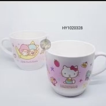Gelas mug hello kitty,little twins star daniel&co.melamin