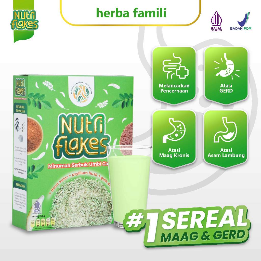 

Nutriflakes Sereal Asam Lambung Ampuh Mengatasi Asam Lambung Gerd, Maag 1 Box