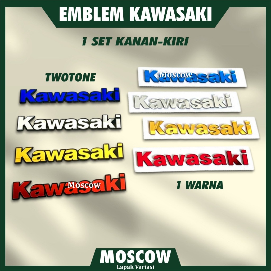 EMBLEM KAWASAKI TIMBUL 3D set isi 2PCS KANAN KIRI  EMBLEM STIKER MOTOR KAWASAKI Ninja 250SL, Ninja 2