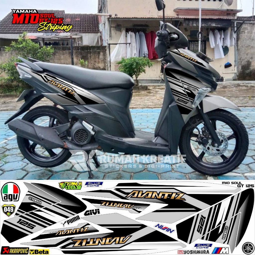 Striping Variasi Mio Soul Gt 125 2015-2023 New Decal Yamaha Mio Soul Gt 125 Led