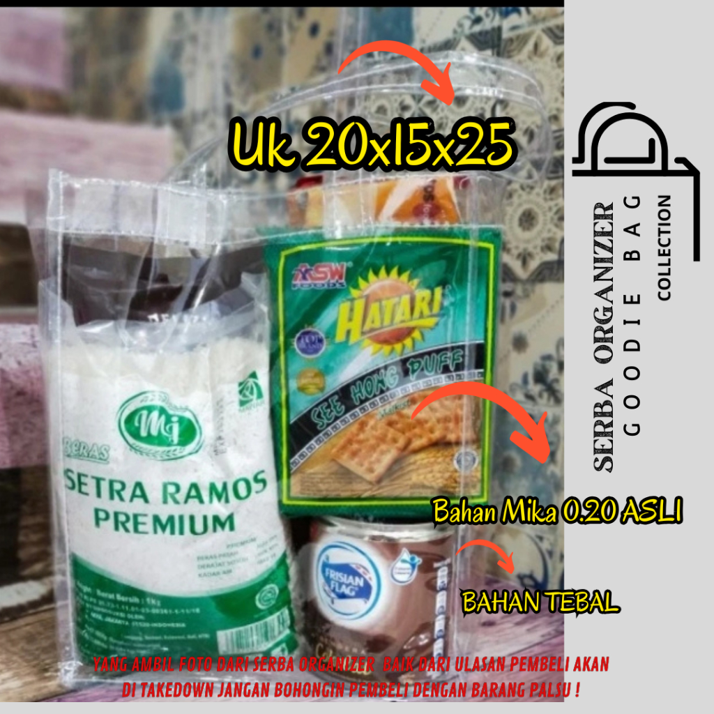 

Tas Mika Plastik Kotak Nasi Besek 15 ,Tas transparant MIKA POLOS ,Tas transparan Box Kue Kotak Nasi