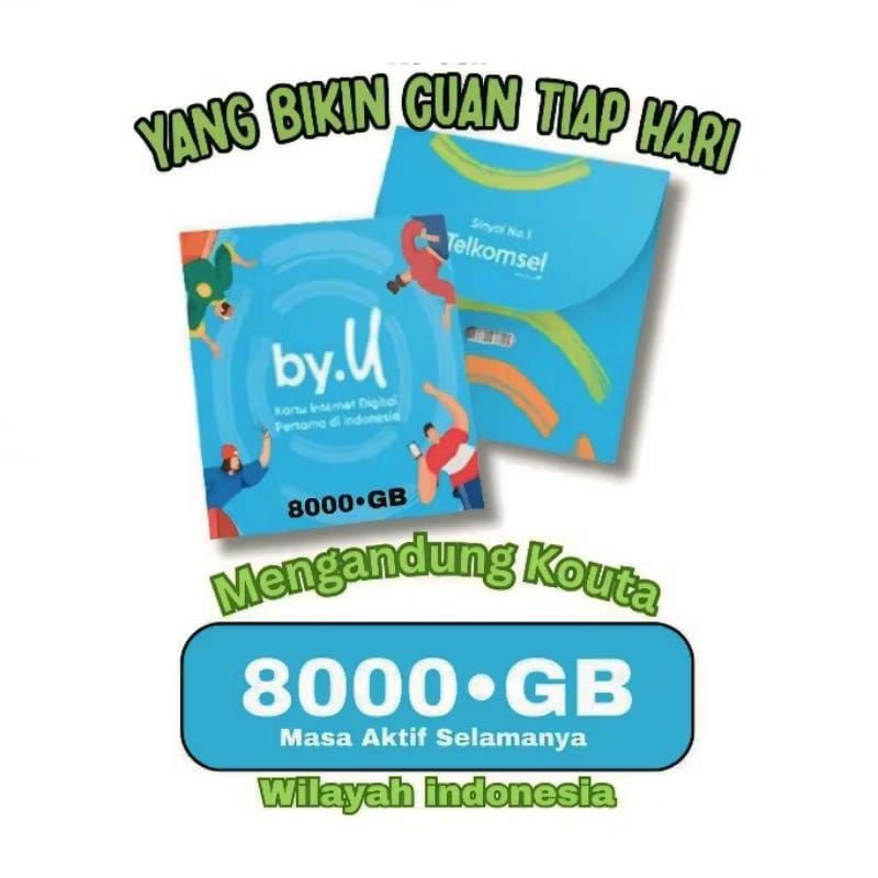 PROMO KARTU PERDANA By.U NOMOR CANTIK 10 DIGIT BONUS KUOTA 8000GB SEPUASNYA
