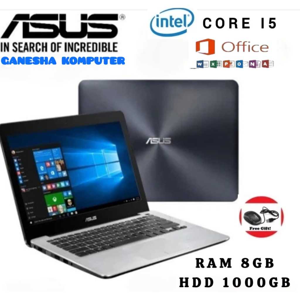 PROMO Laptop ASUS X455L Intel CORE i5/ram 8Gb/SSD 512Gb/win 10 (bonus mouse)
