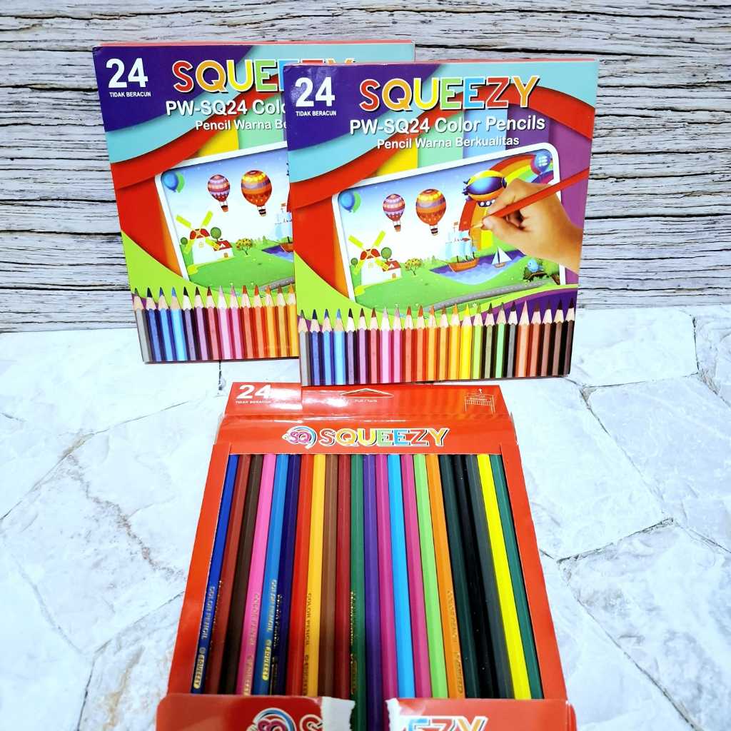 

promo pensil 24 warna SQUEEZY / pensil warna warny (isi 24 pcs)