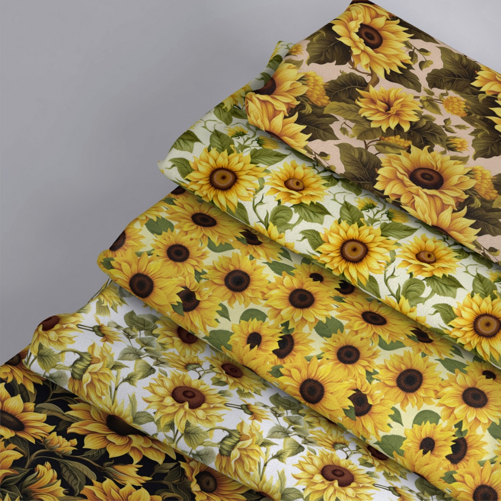 Kain Toyobo Motif Bunga Matahari Lebar 145cm SUNFLOWER 110