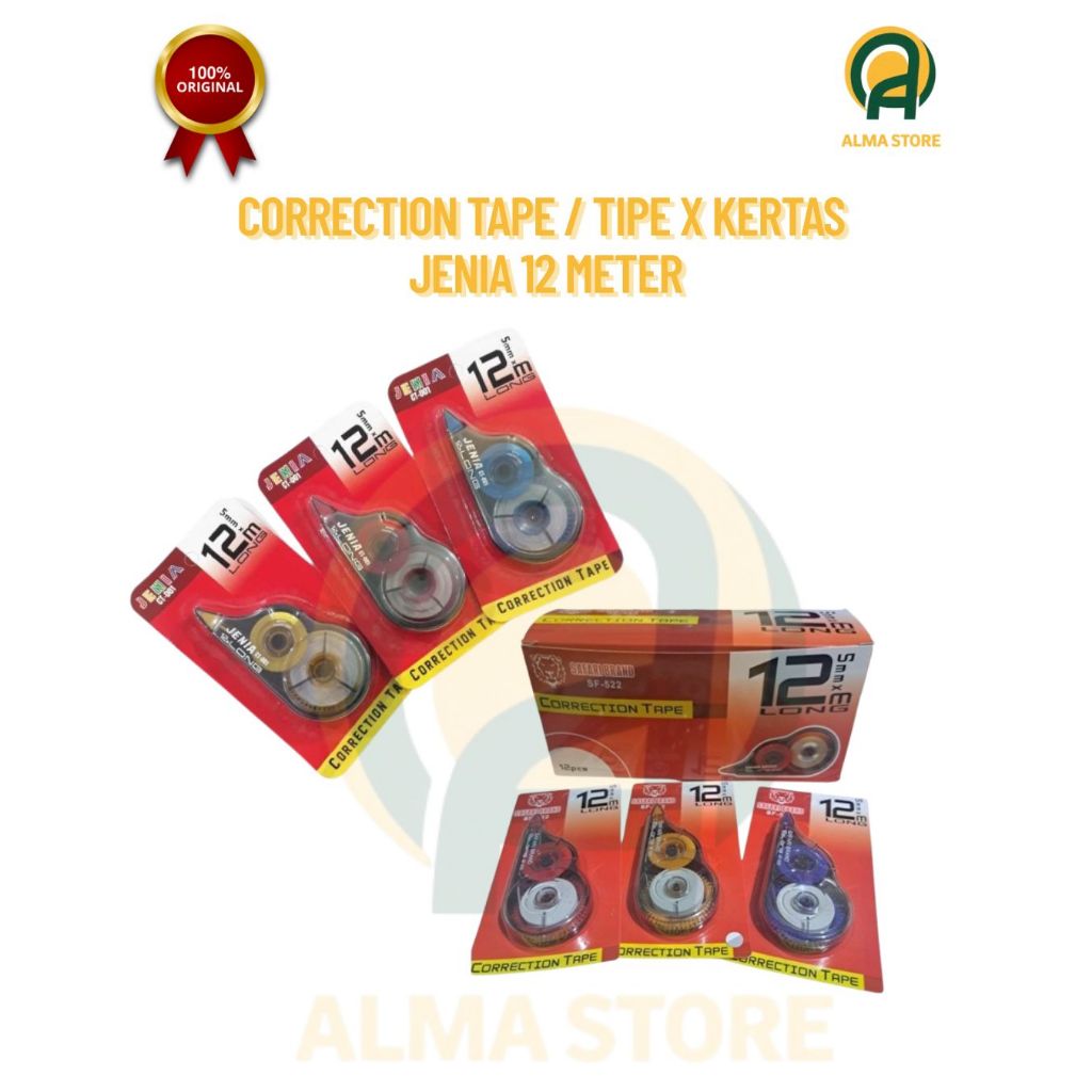 

Correction Tape / Tipe X Kertas Jenia 12 Meter