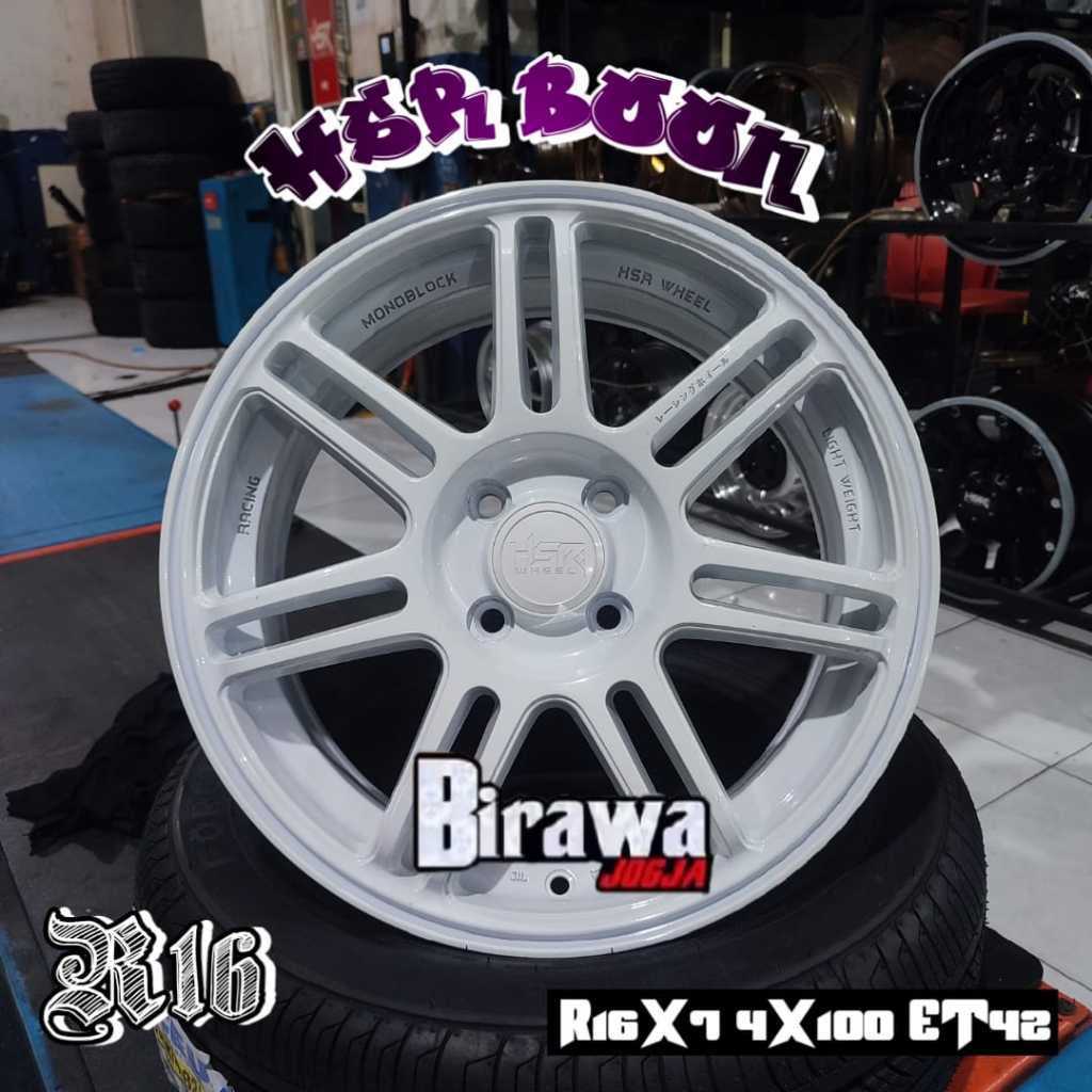 Velg Racing Ring 16 Pcd 4X100 Velg HSR Boon R16X7 Baut 4X100 ET42 Gratis Ongkir