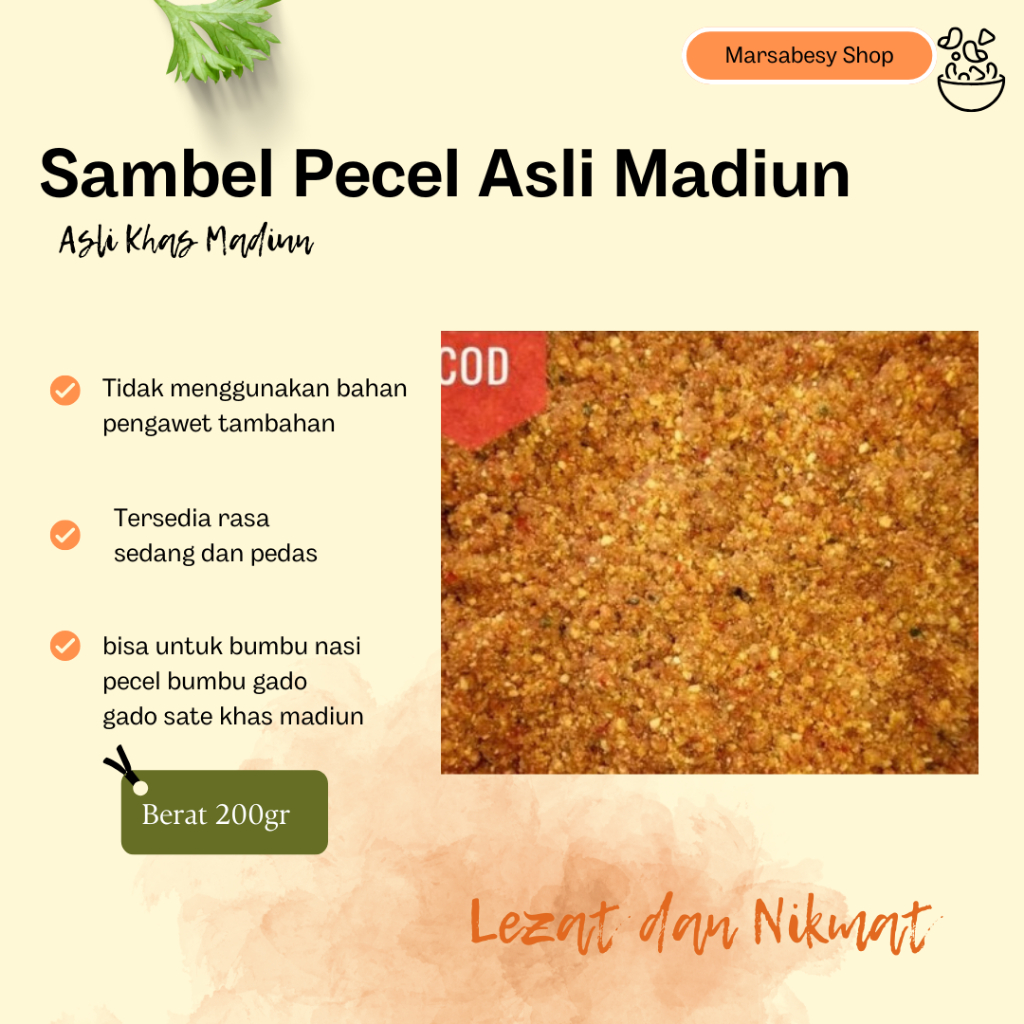 

NEW [PROMO] Sambel Pecel Asli Madiun Rasa SEDANG dan PEDAS MURAH BERKUALITAS