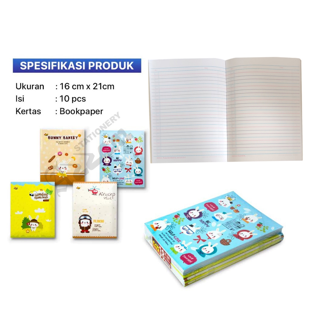 BUKU TULIS KIKY ISI 38 GARIS WARNA WARNI