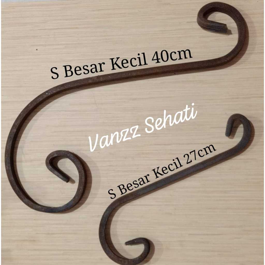 Letter S Besar Kecil Besi Tempa Nako / Ornamen Aksesoris Pagar Besi Nako