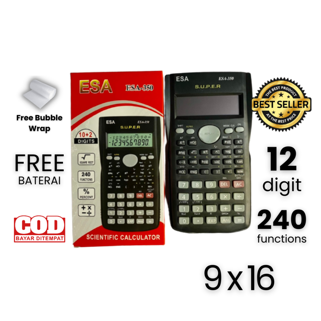 

Kalkulator Scientific Ujian Sekolah ESA 10 + 2 Digit Murah // Kalkulator Ujian Sin Cos Tan - Kalkulator Akuntansi - Kalkulator Kimia Biologi Matematika