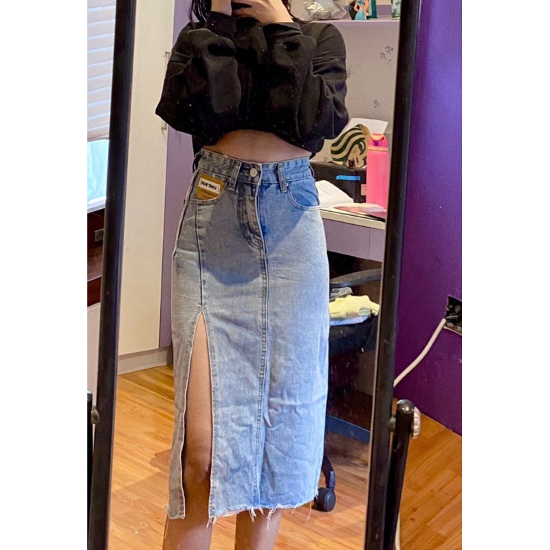 ROK DENIM CANTIK PANJANG