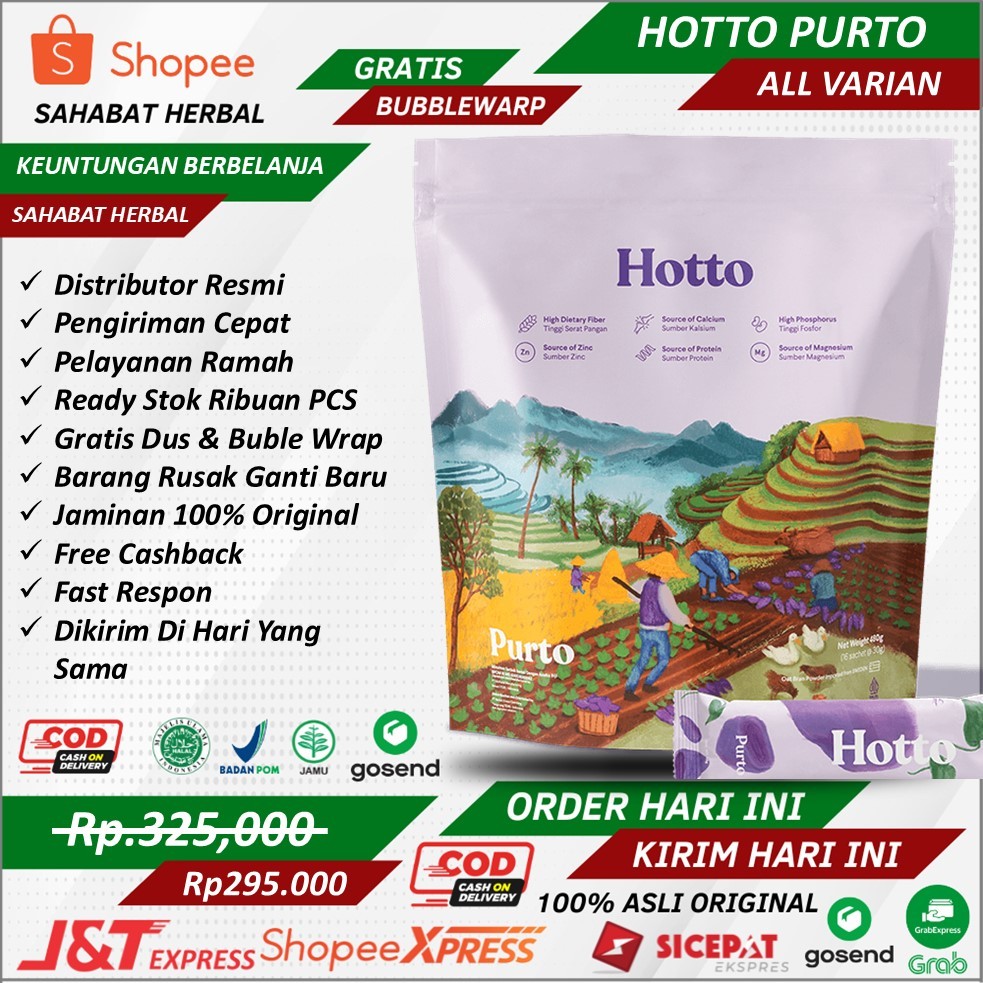 

Hotto Purto Multigrain With Purple Potato Organik Minuman Kesehatan Diet Sehat Sereal Rendah Kalori