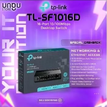 Tp-Link Switch Hub 16Port TL-SF1016D Dekstop Switch 16 Port 10/100Mbps