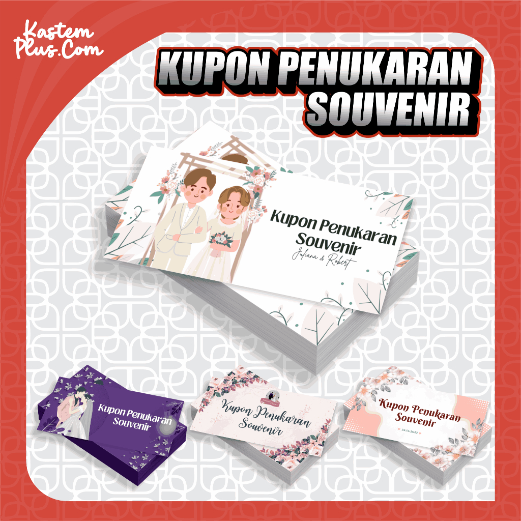Kupon Penukaran Souvenir | Kupon Souvenir Pernikahan Custom Design Cetak Kupon Pengambilan Souvenir