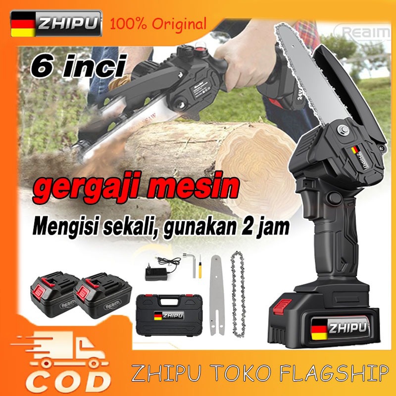 NEW!!! ZHIPU Gergaji Listrik, Rantai Elektrik Mini, 6 Inch Gergaji Listrik ,Portable Lithium listrik