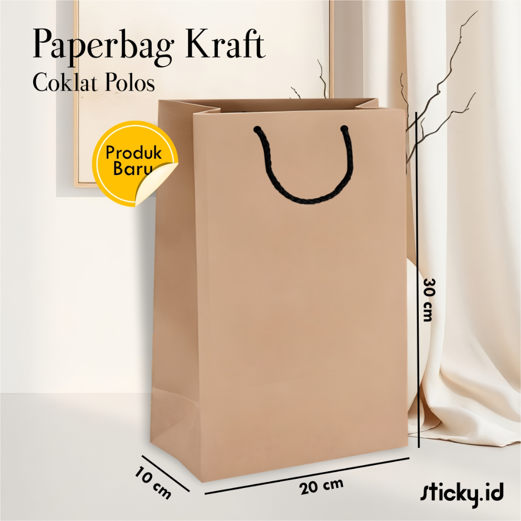 

PAPER BAG COKLAT KRAFT POLOS - TAS SOUVENIR PERNIKAHAN BAHAN KRAFT COKLAT UKURAN 20 x 30 x 10