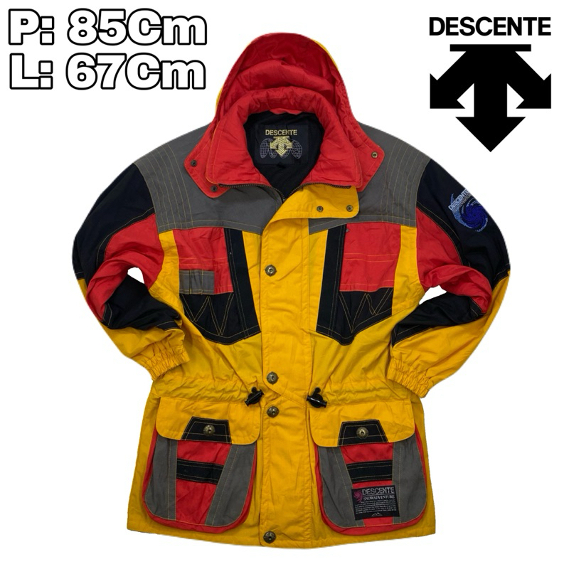 J103 Jaket Ski Team Vintage Colorblock Descente Outdoor  Jacket Snowboard Adventure Winter 80s Origi