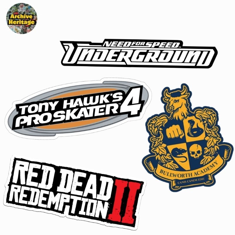 

sticker video games playstation underground tony hawks pro skater bully red dead redemtion stiker