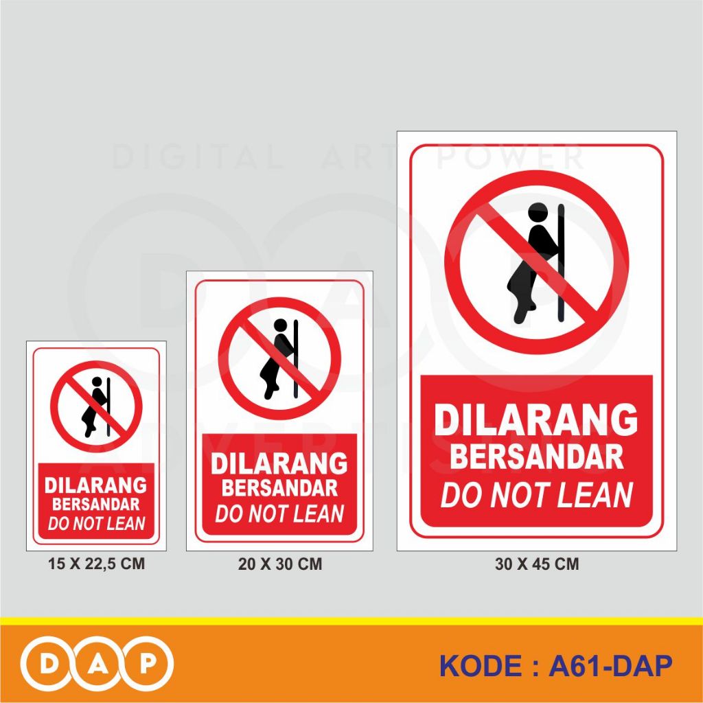 

A61 - Acrylic Sign, Stiker Akrilik Dilarang Bersandar, Do Not Lean, Tahan Air, Termurah, Bisa Custom