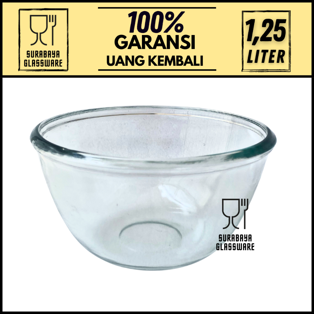 MIXING BOWL MANGKOK KACA TEBAL 1200ML 2 LITER MANGKOK MANGKOK PIRING SAYUR KACA KECIL BESAR BENING T