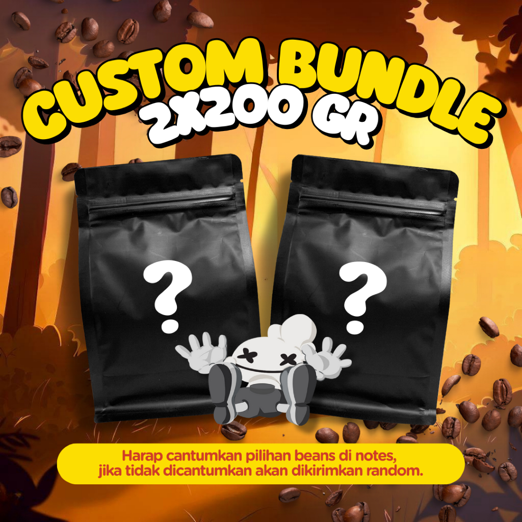 

Custom Bundle 2x200gr Roasted Bean Biji Kopi Arabica by Black Potion Coffee